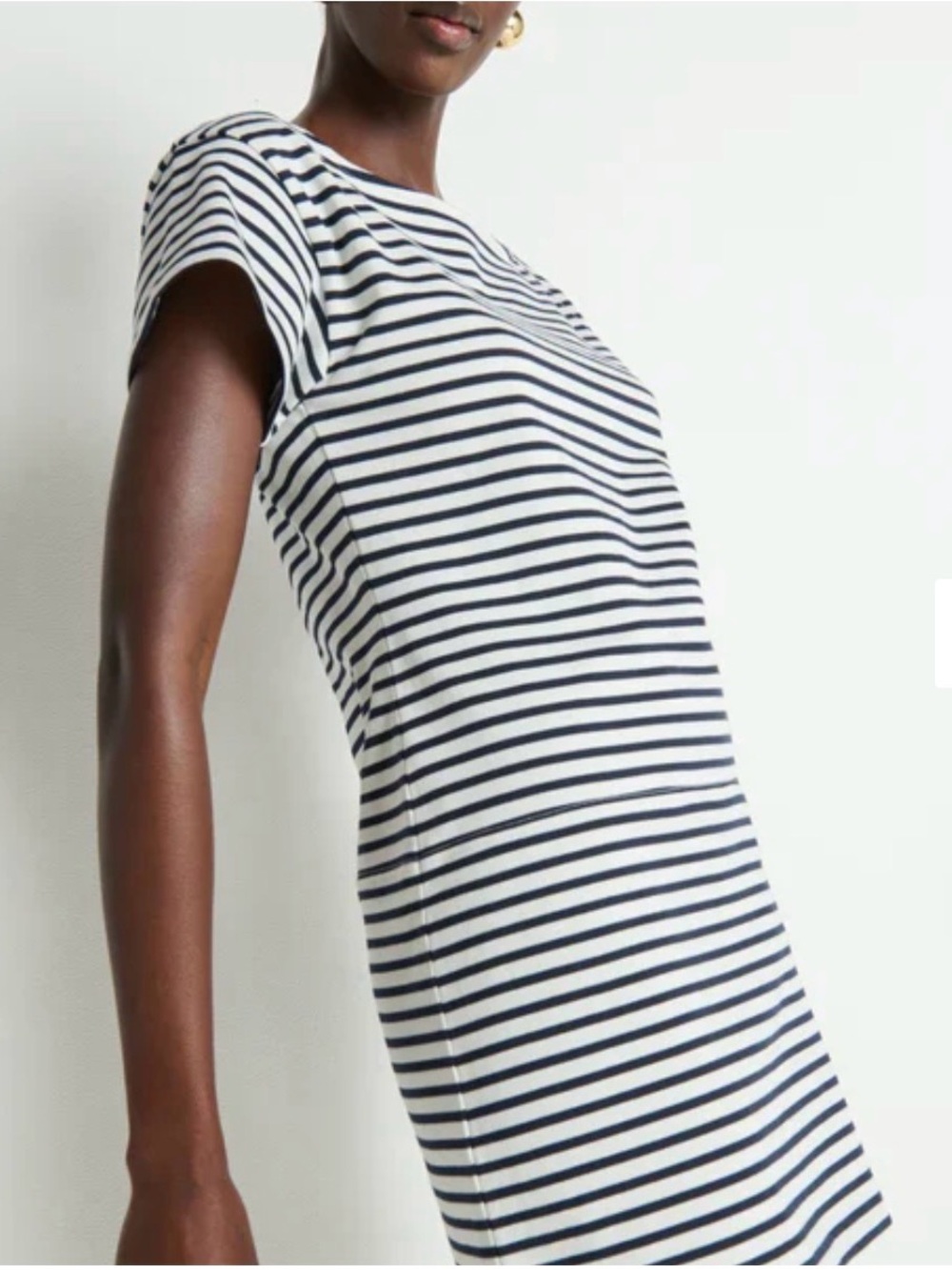 Nation LA Striped Short Sleeve Mini Dress - Black & White